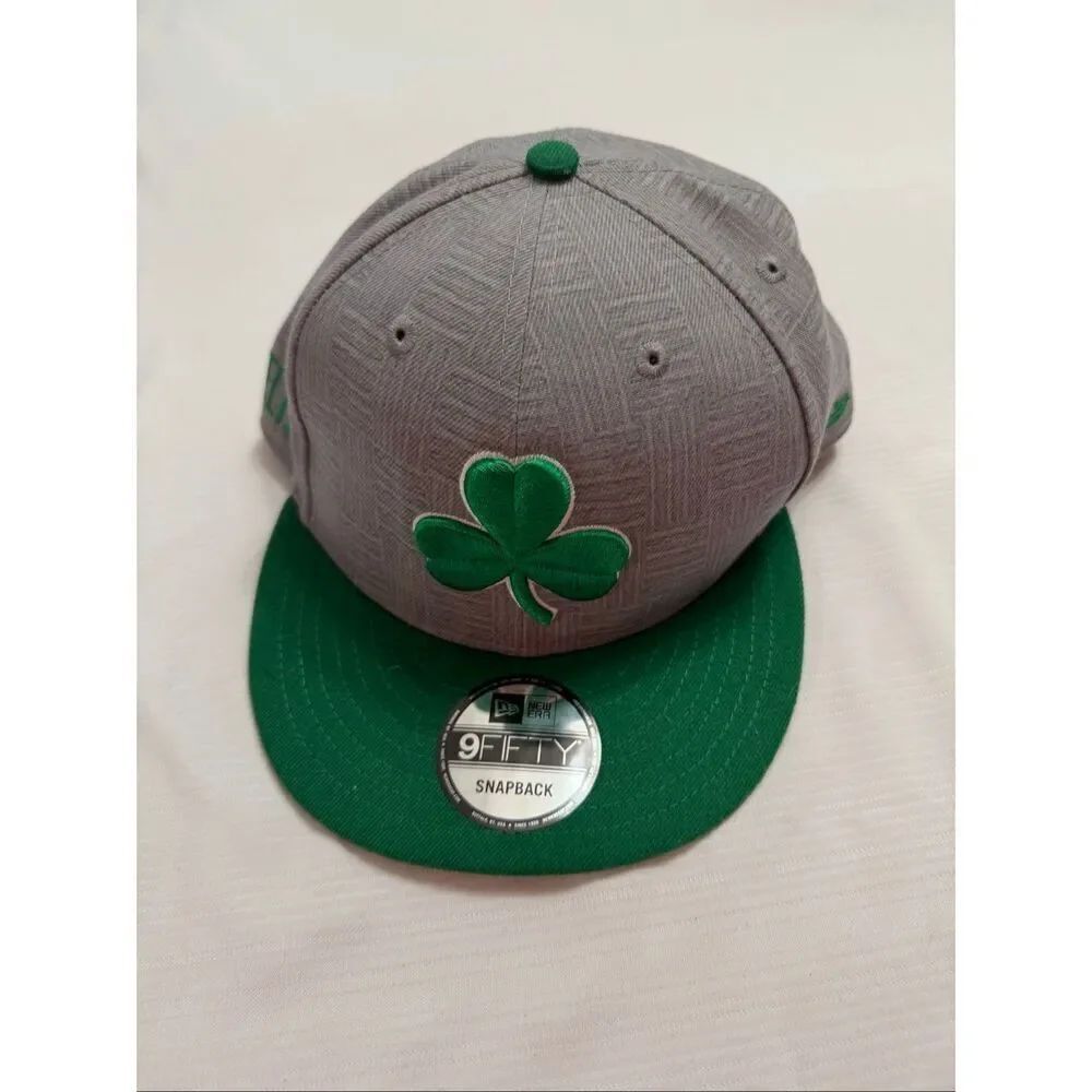 Boston Celtics NBA Clover Patches New Era 59Fifty Fitted Hat Cap One Size Fits
